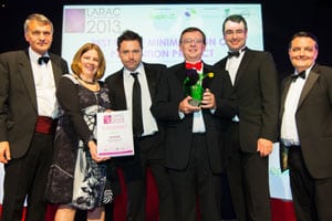 Best Minimisation Project was won by Merseyside and Halton. Pictured with Colin Kirkby (l) is the team with sponsor Wayne Copley of Repic.